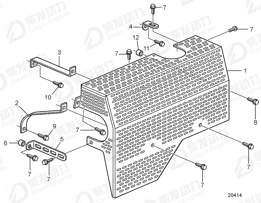 VOLVO Heat shield 3837489 Drawing